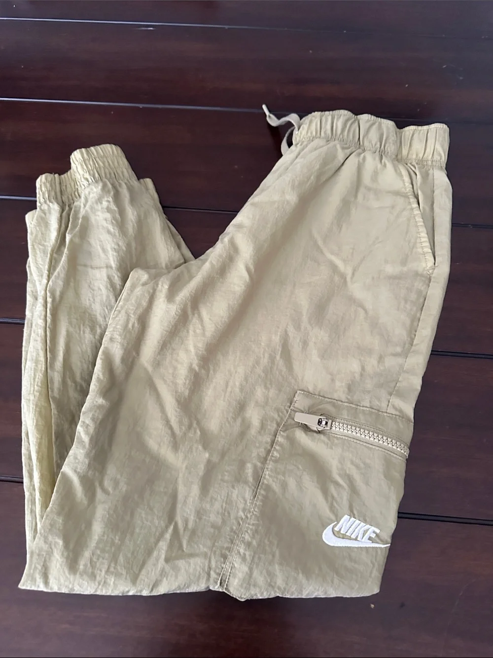 Nike Kids Tan Cargo Jogger Pants with Zipper Pocket
